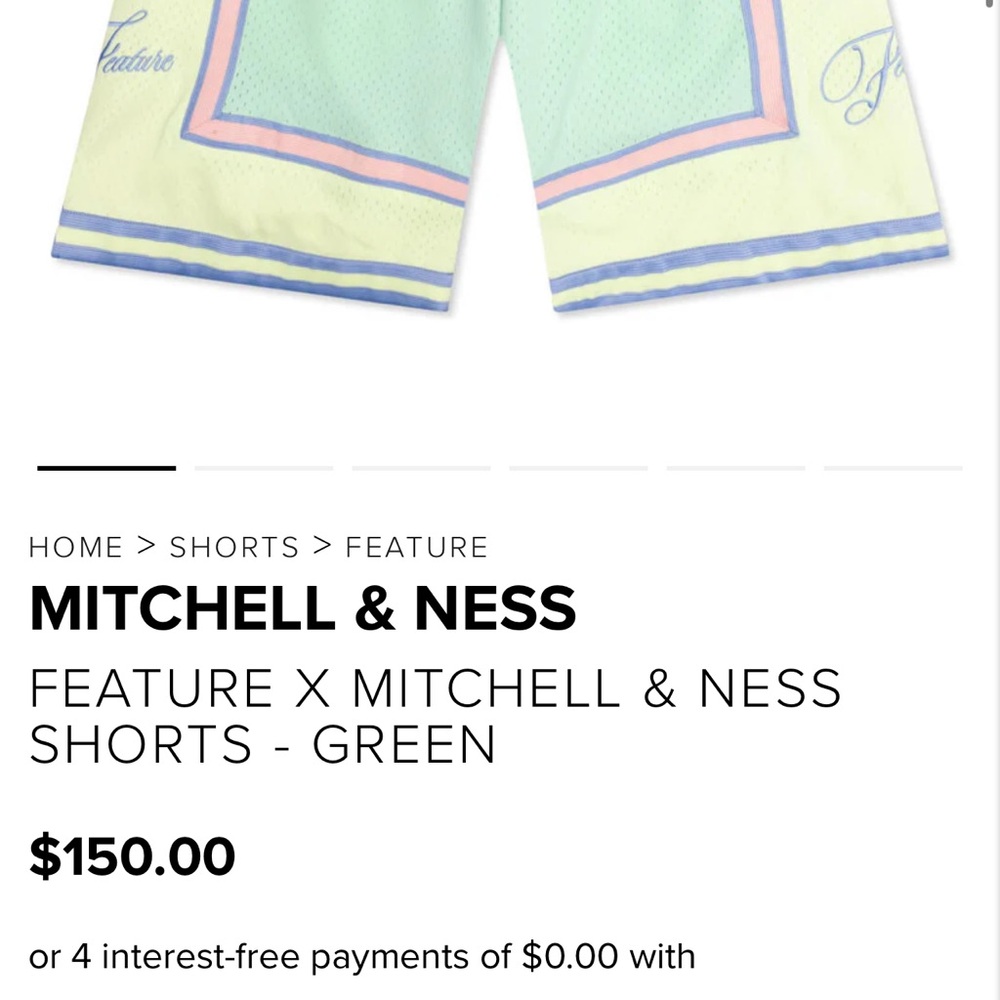 MITCHELL & NESS FEATURE X MITCHELL & NESS BASKETBALL SHORTS GREEN XL $150 - Picture 2 of 13
